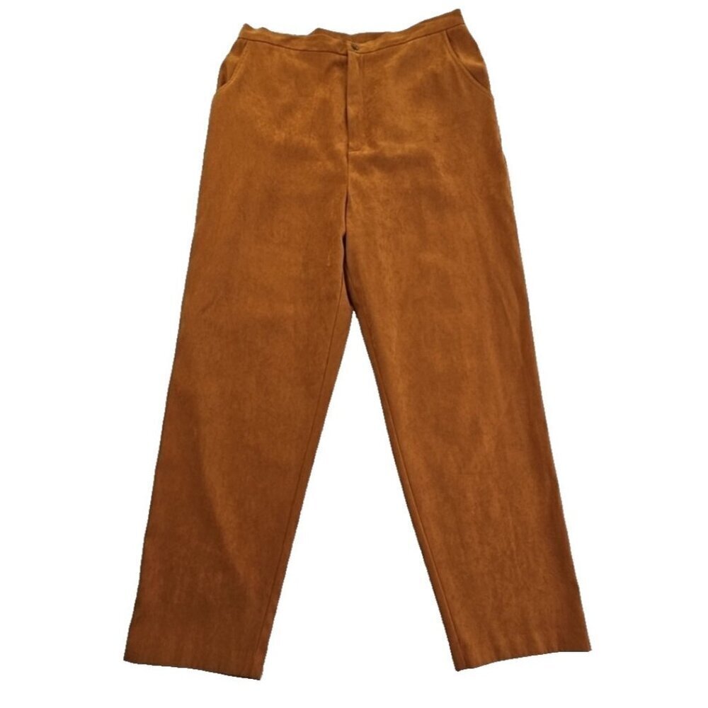 Capistrano‎ Essentials Women's Plus Size 16W High Rise Tan Pants Pockets EUC LN